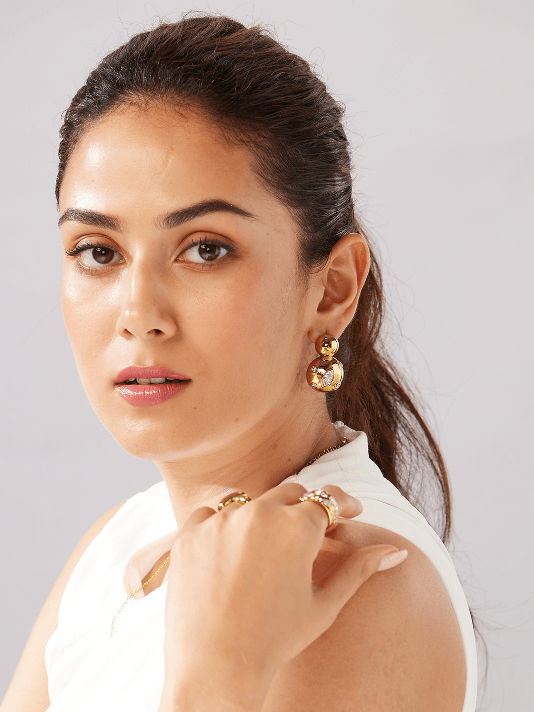 Studded Ball Drop Earrings