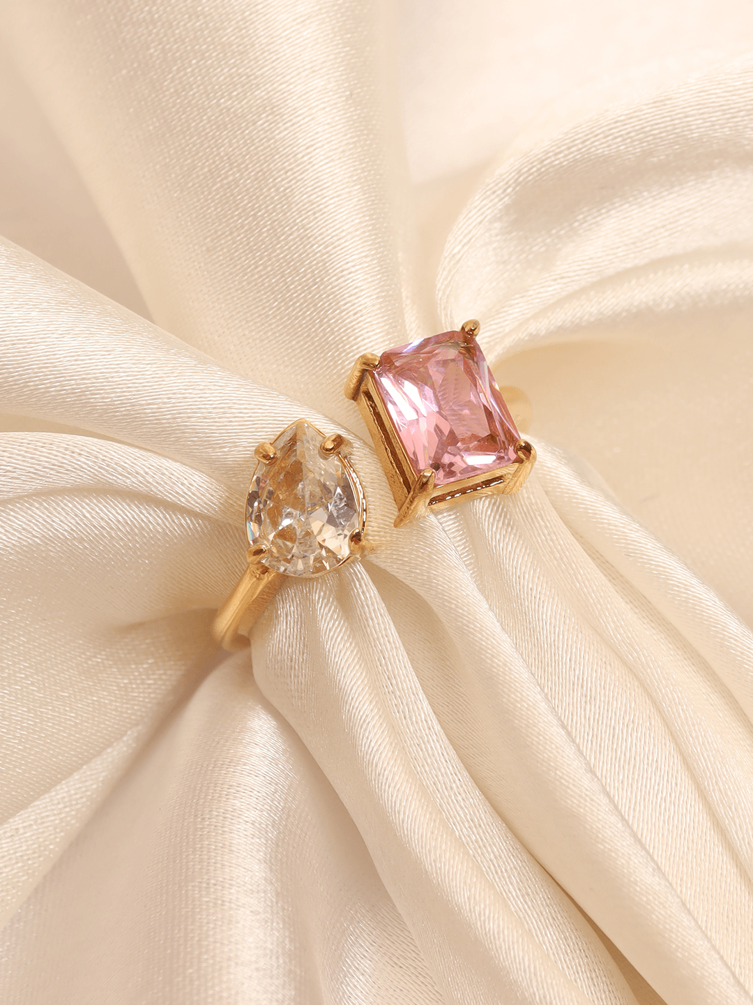 Engagment Diamond Pink Spinel Adjustable Ring