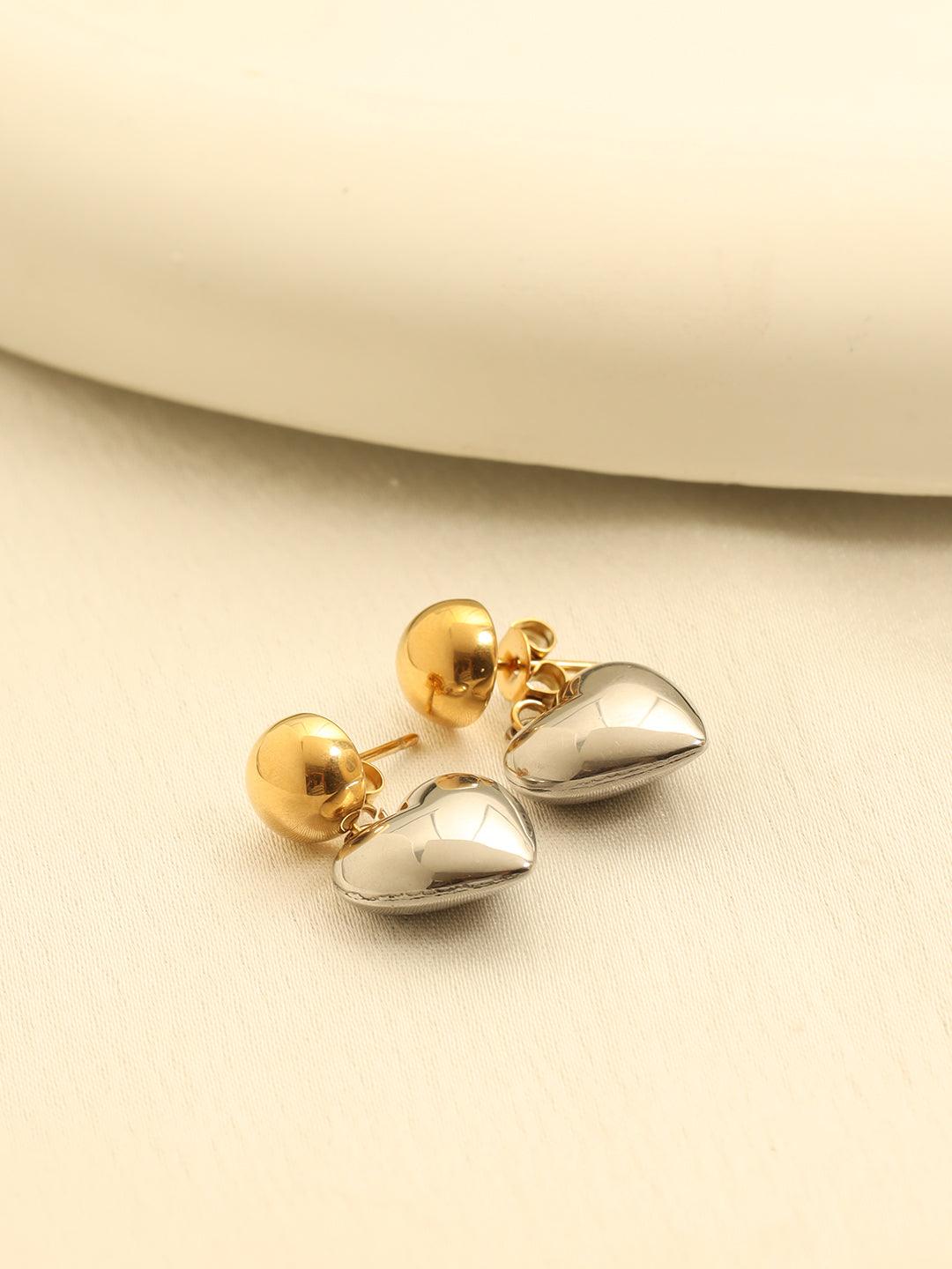 Heart Drop Silver Studs