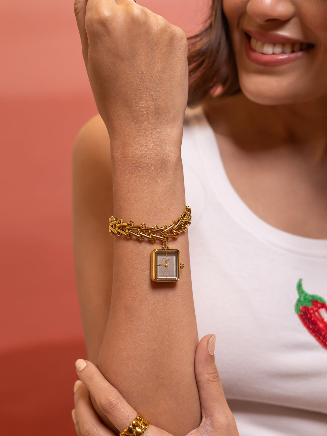 Locket Charm Gold Watch