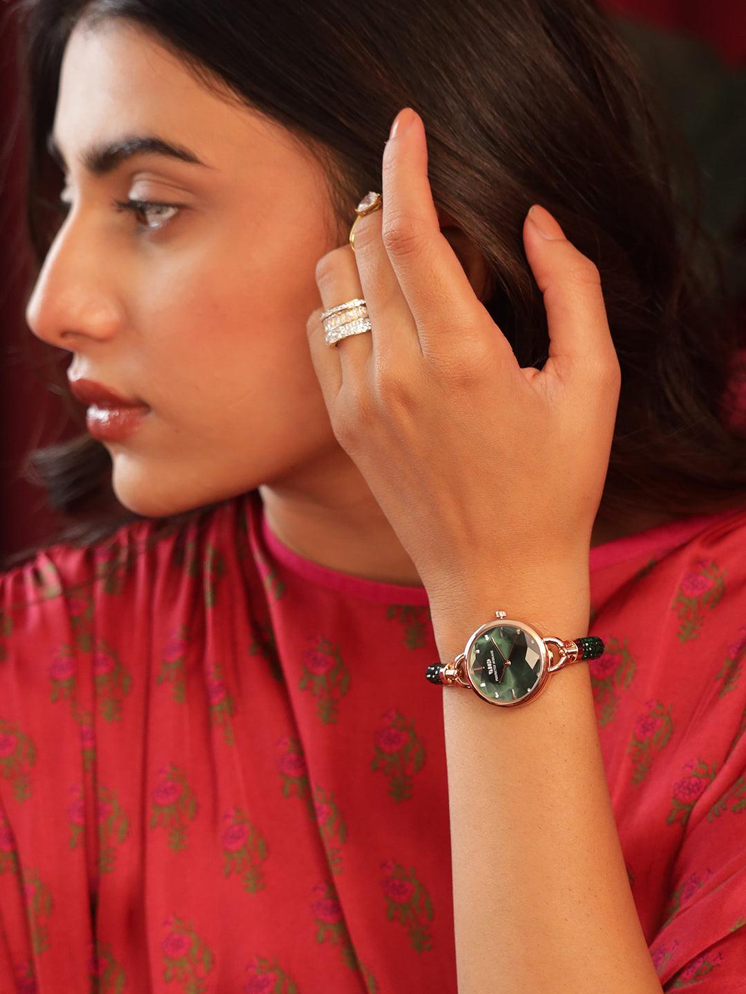 Crystal Slider Watch - Green