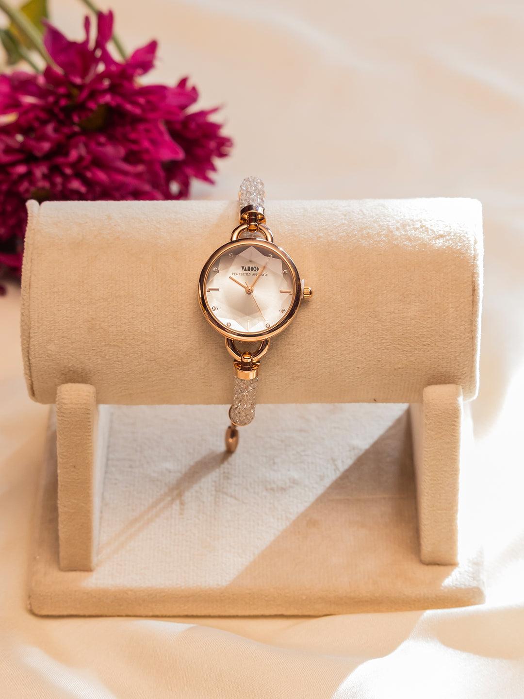 Crystal Slider Watch - White