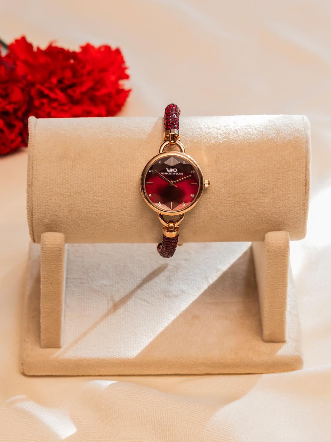 Crystal Slider Watch - Red