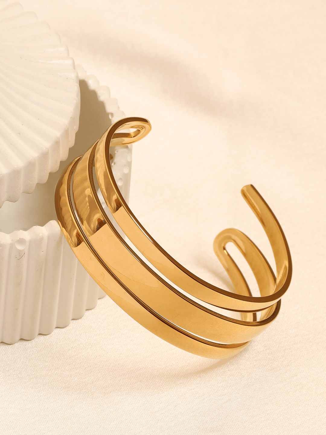 Three-layer Open Cuff Bracelet