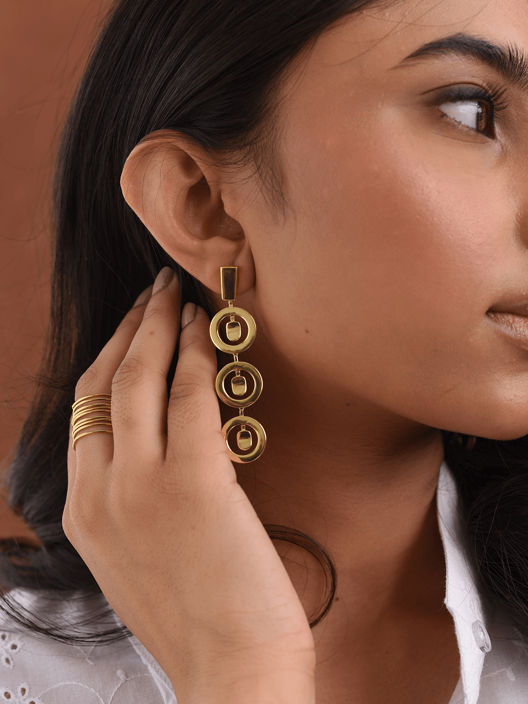 Open Circle Hanging Earrings