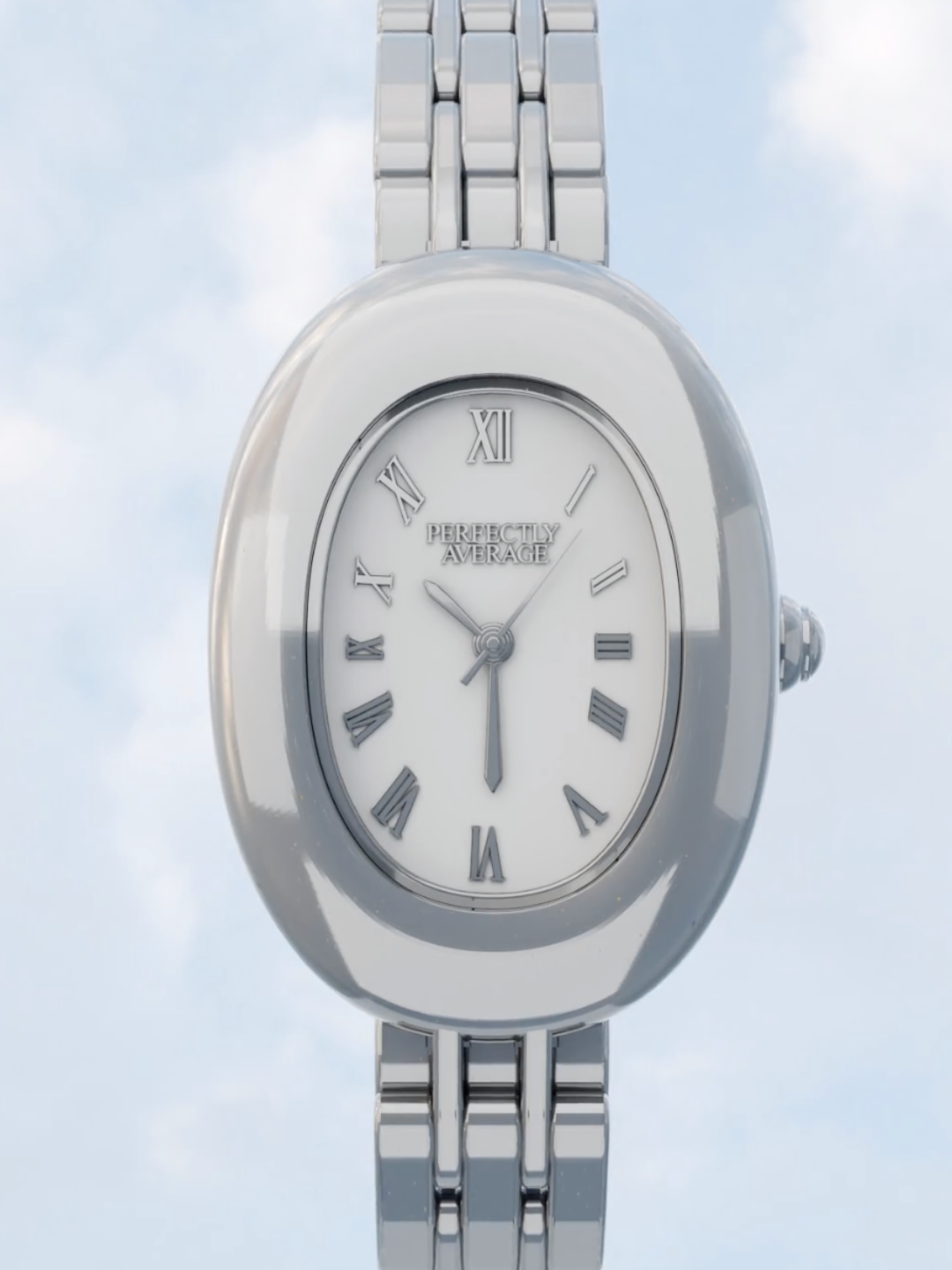 Soulmate Oval Silver-Toned Watch