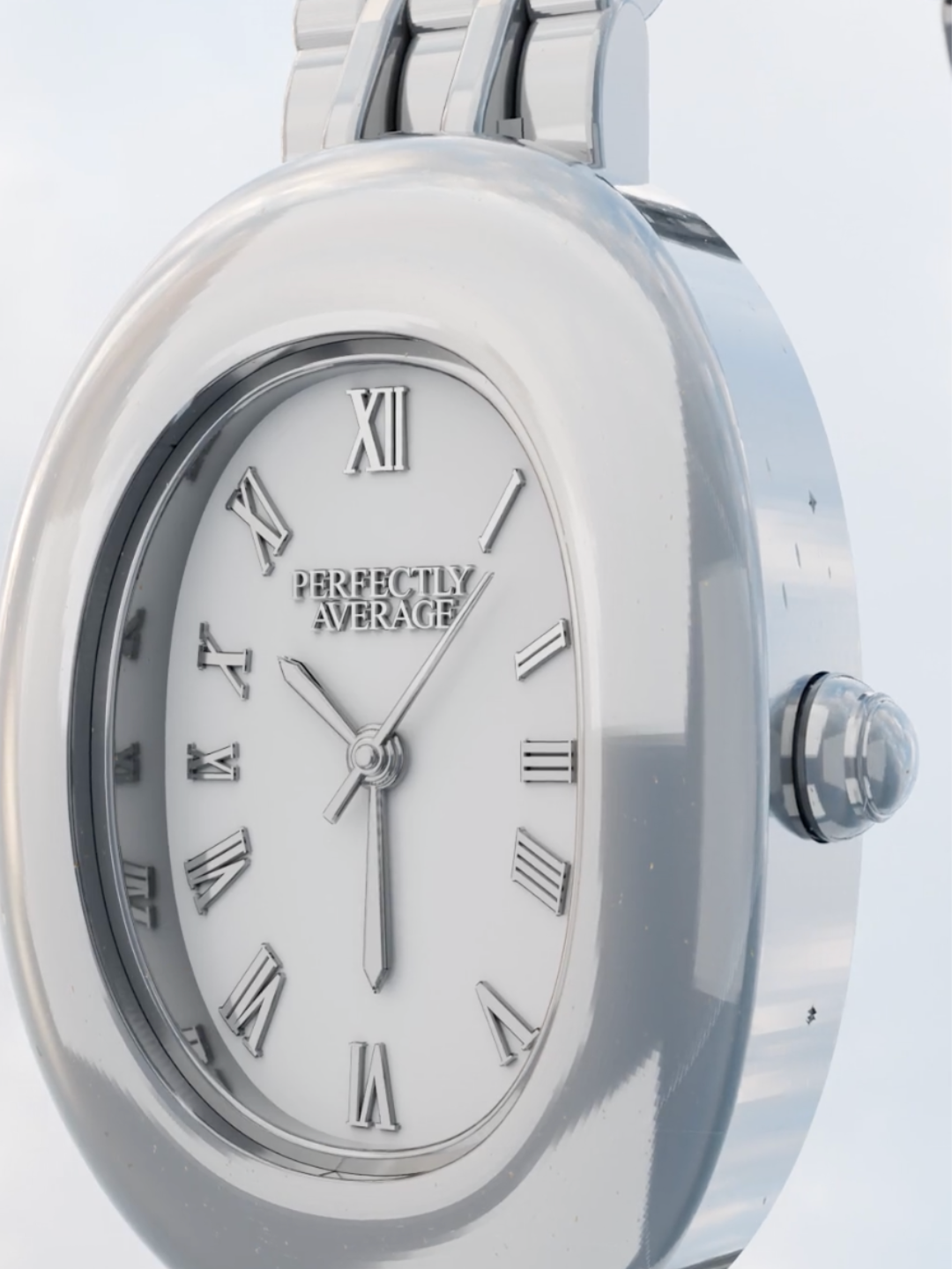 Soulmate Oval Silver-Toned Watch