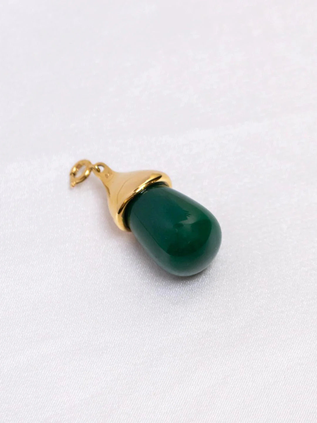 Green Onyx Drop Charm