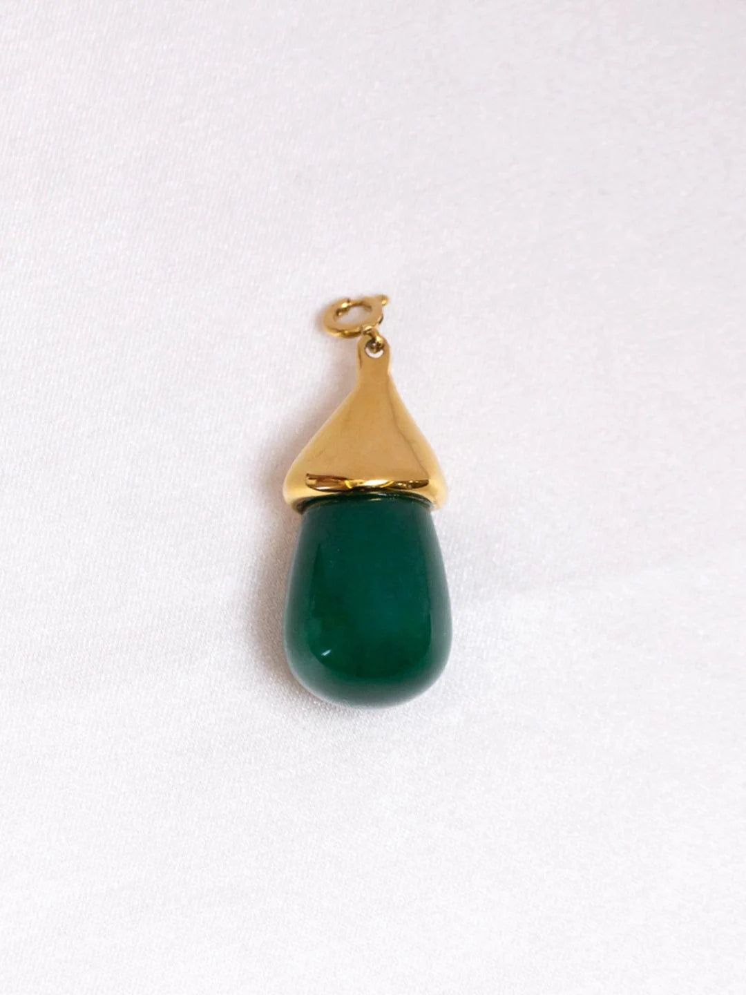 Green Onyx Drop Charm