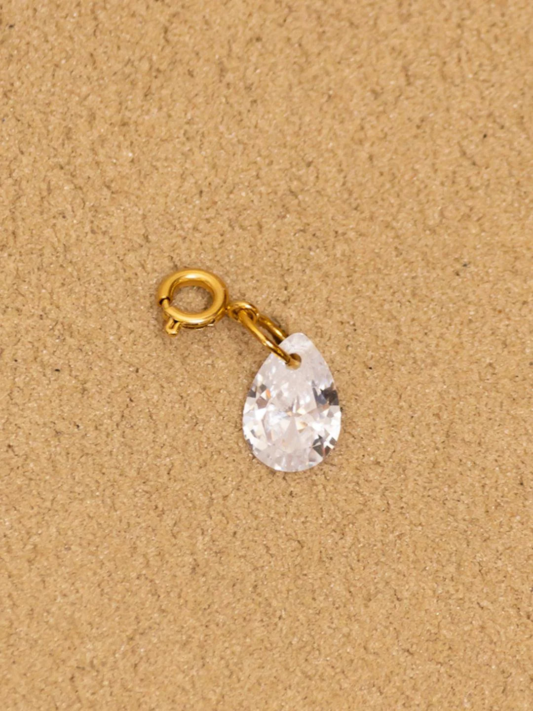 White Teardrop Charm