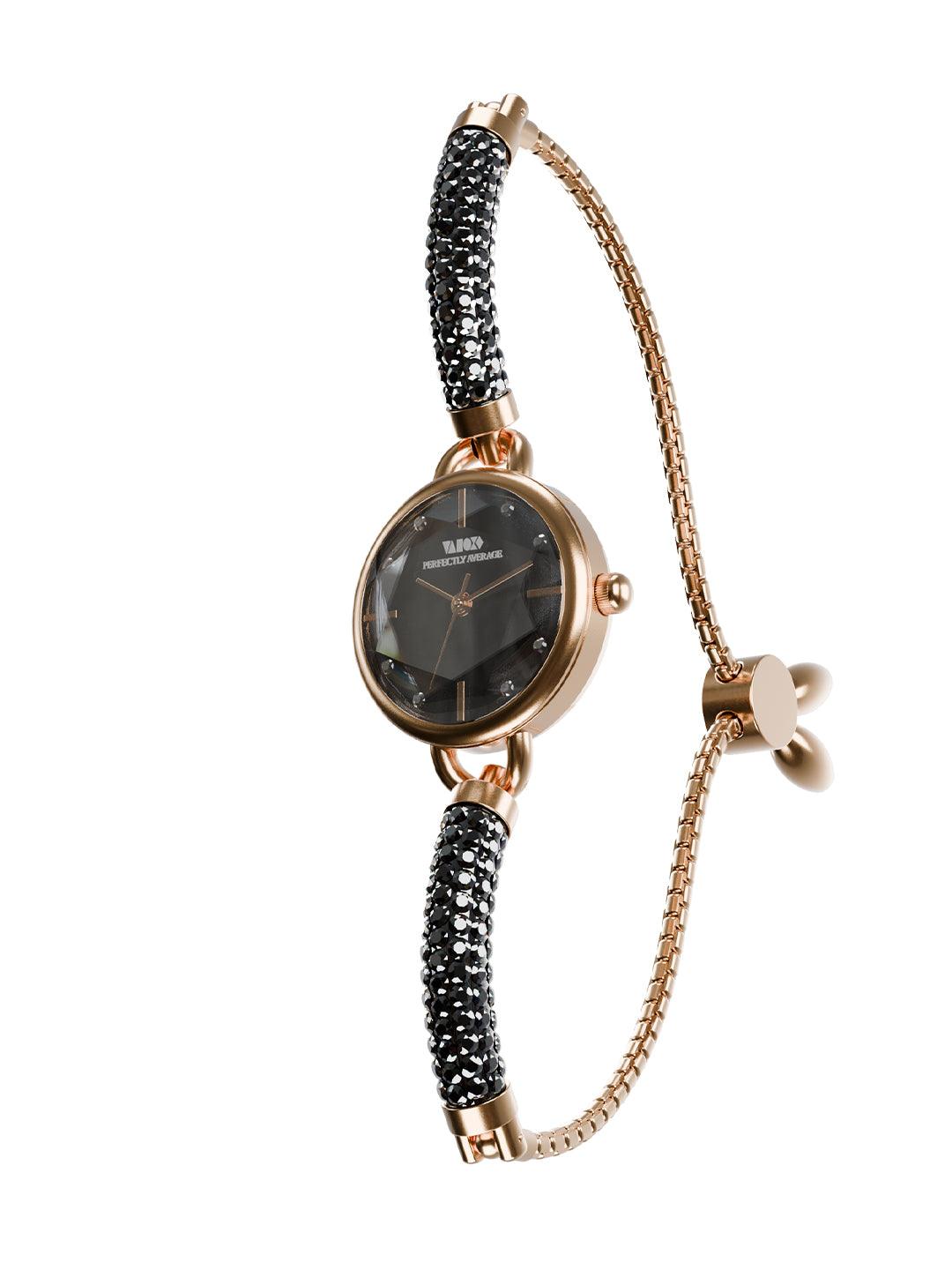 Crystal Slider Watch - Black