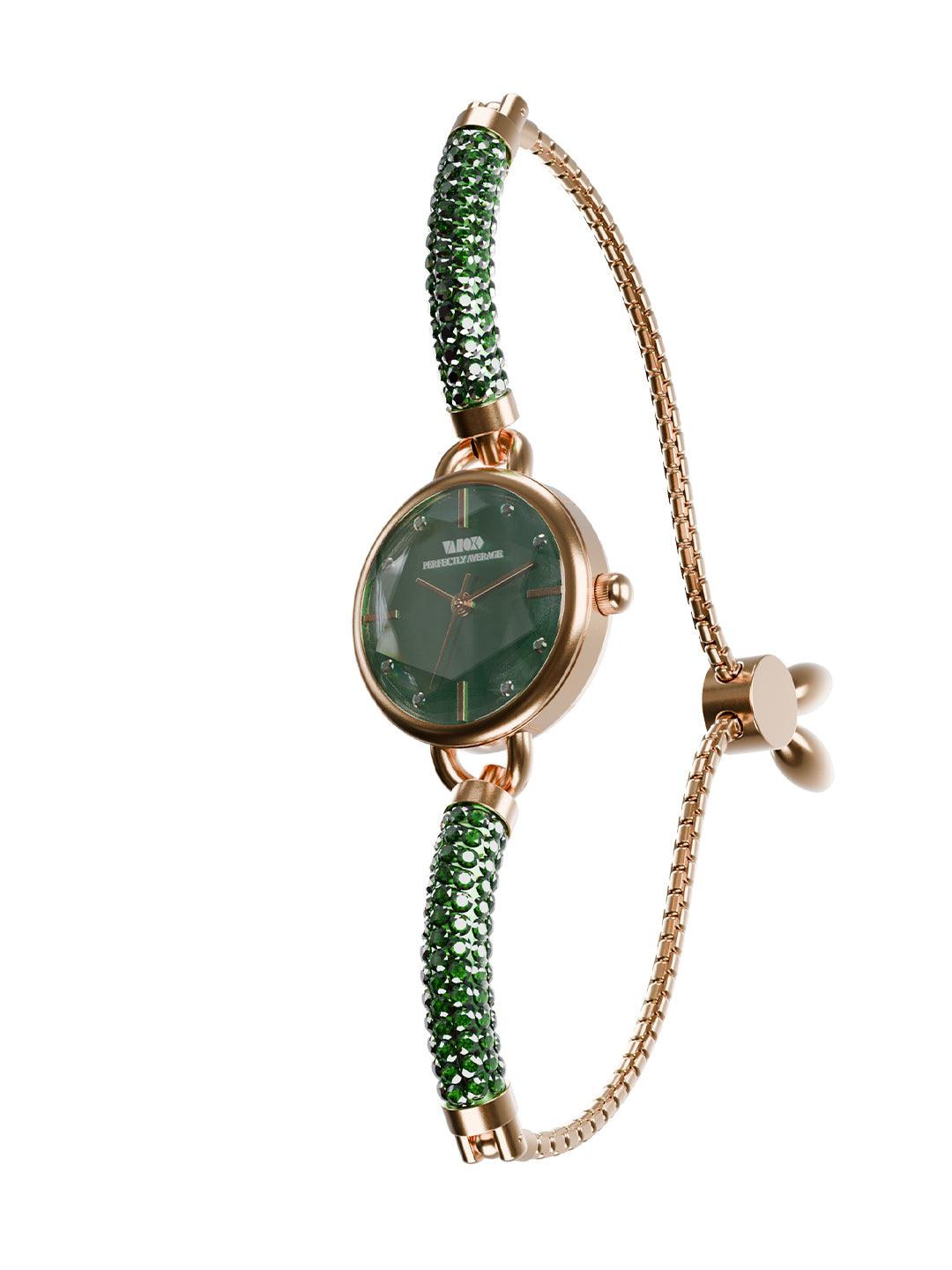 Crystal Slider Watch - Green