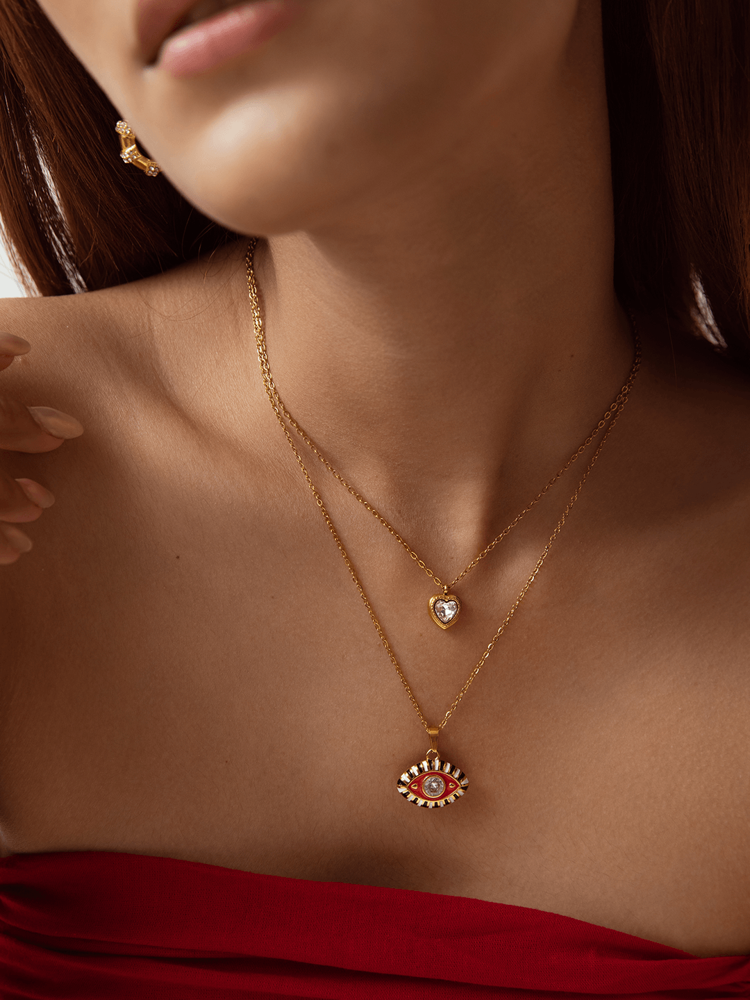 Heart Shaped CZ Pendant Necklace