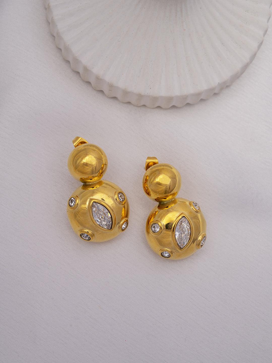 Studded Ball Drop Earrings
