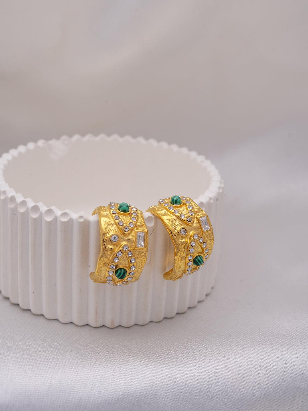 Malachite Evil Eye Hoops