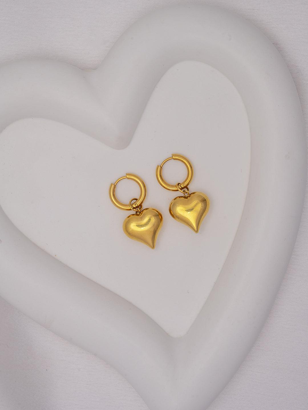 Medium Heart Drop Hoops