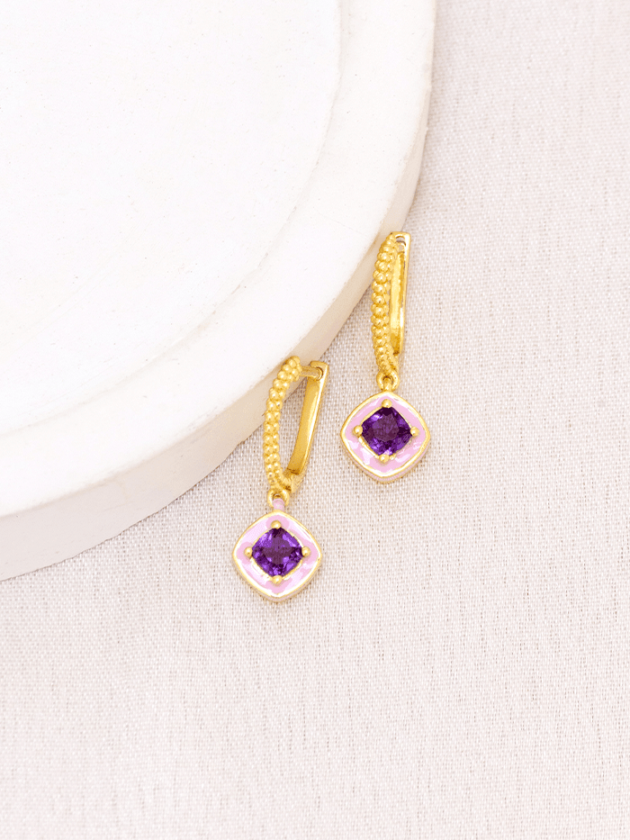 Amethyst Huggies - Perfectly Average