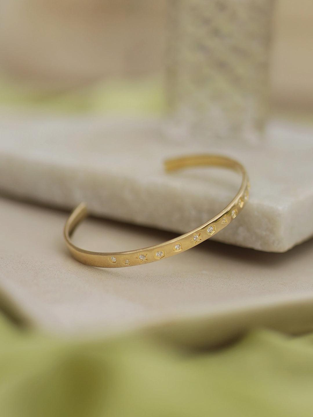 Cz Studded Cuff Bracelet - Perfectly Average