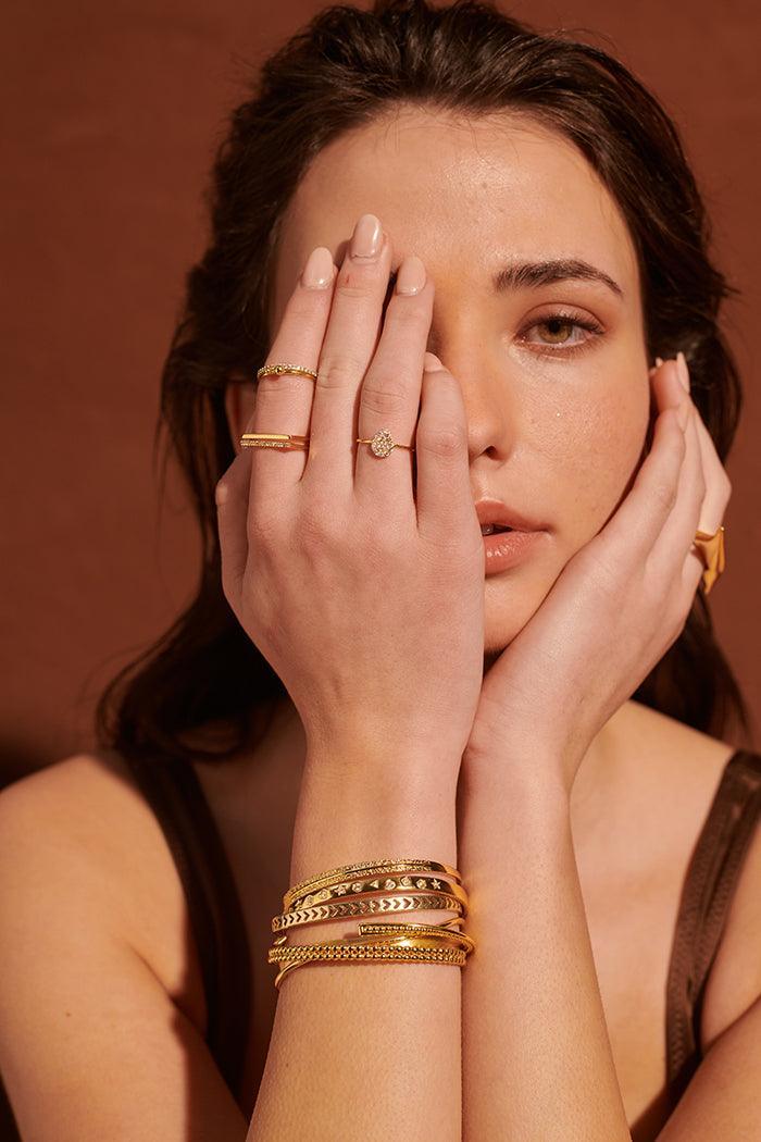 Cz Studded Cuff Bracelet - Perfectly Average