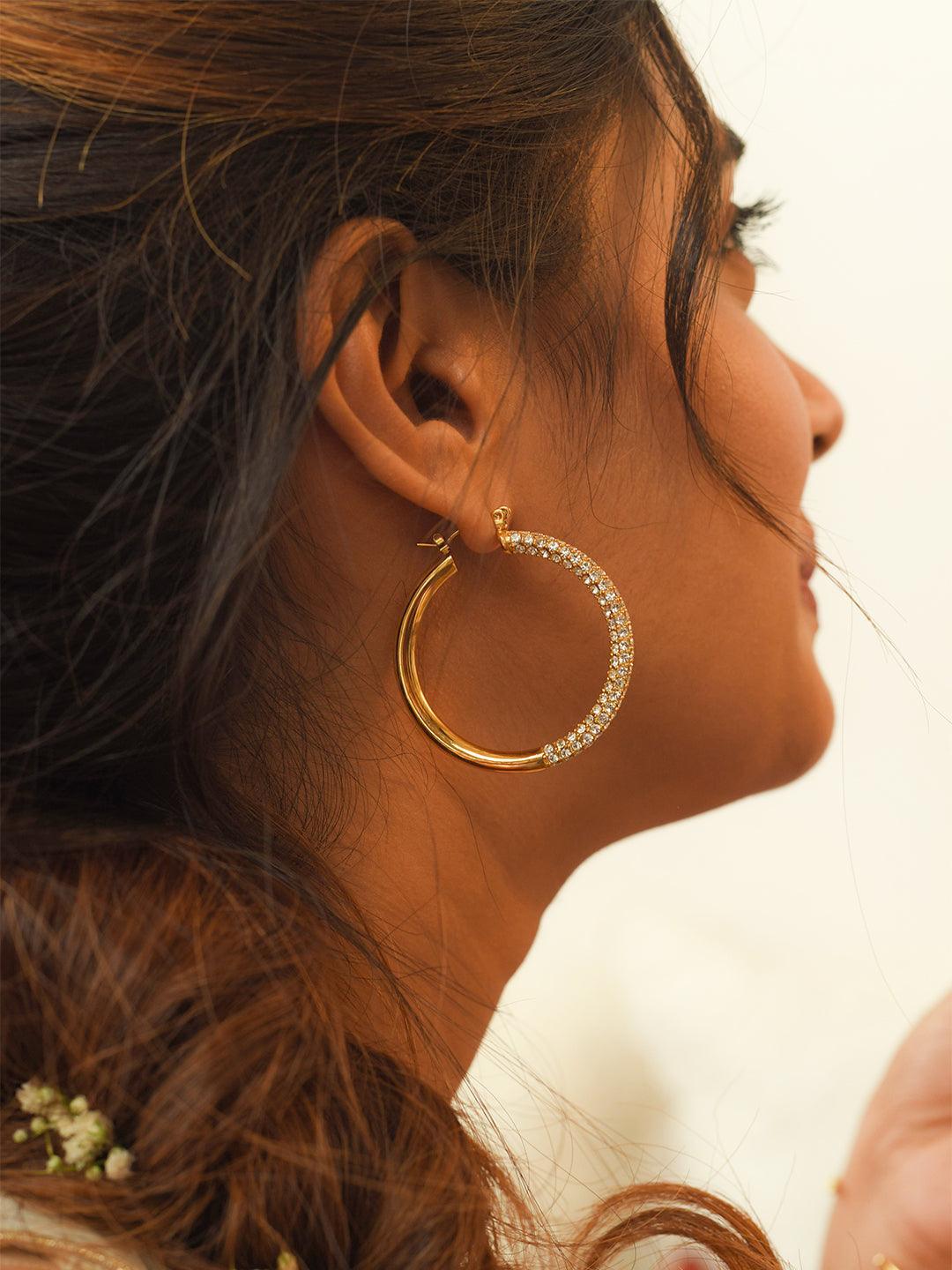 Diamond Crystal CZ Studded Hoops - Perfectly Average