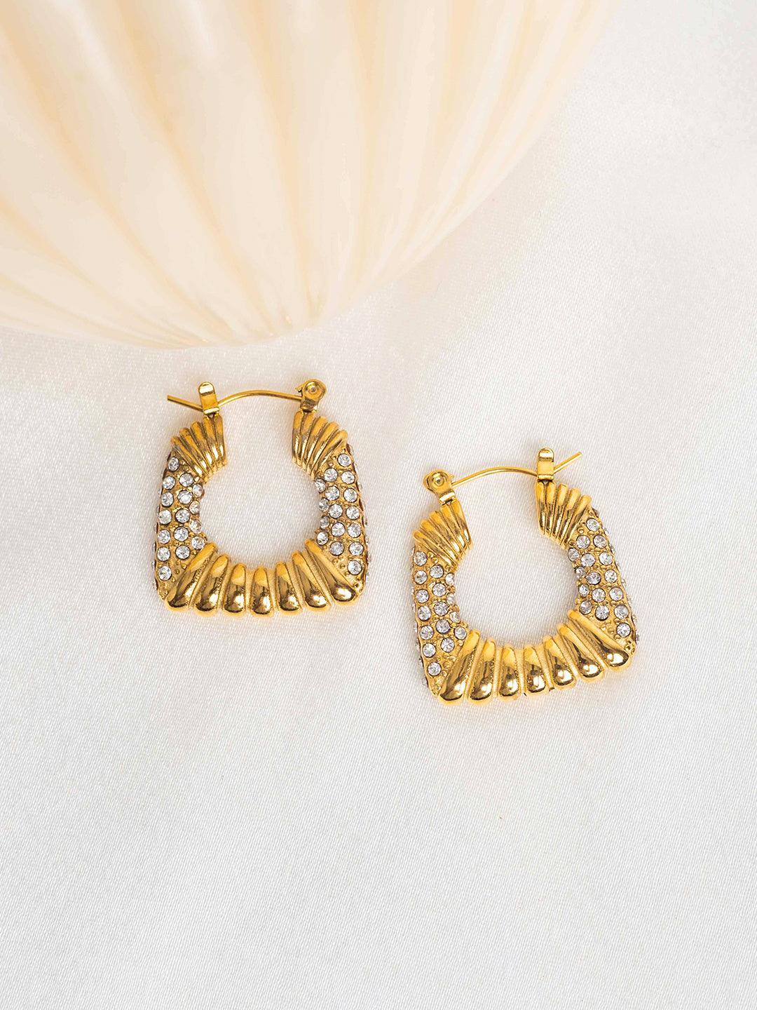 Diamond CZ Studded Textured Hoops - Perfectly Average