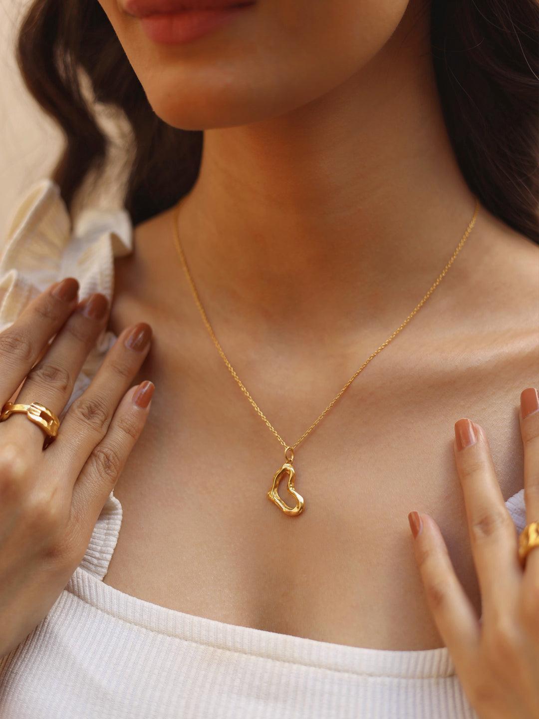Heart Charm Necklace Gold - Perfectly Average