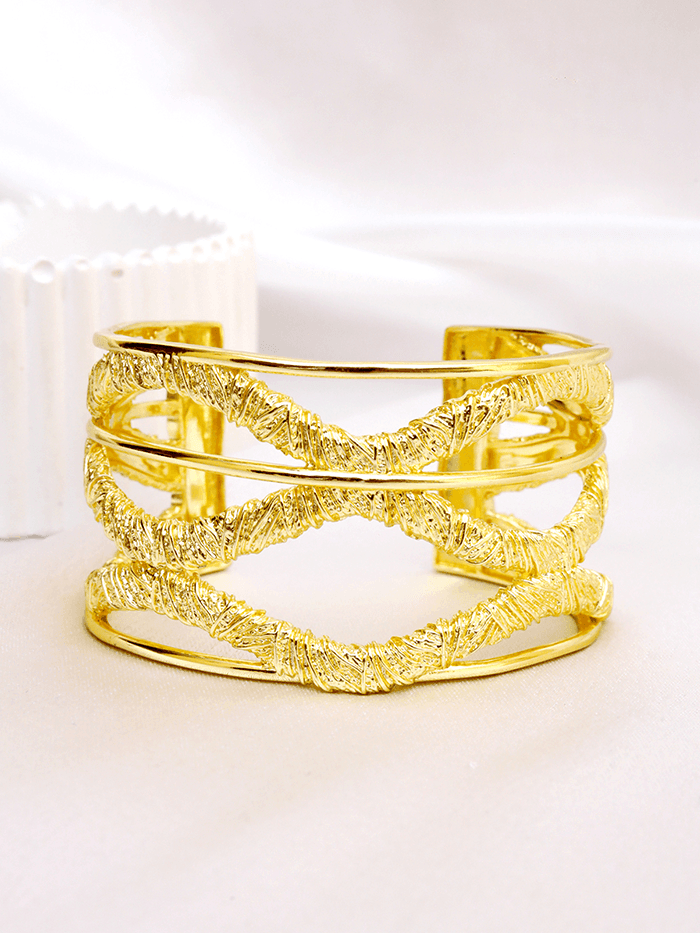 Large Textured Cuff Bracelet - Perfectly Average