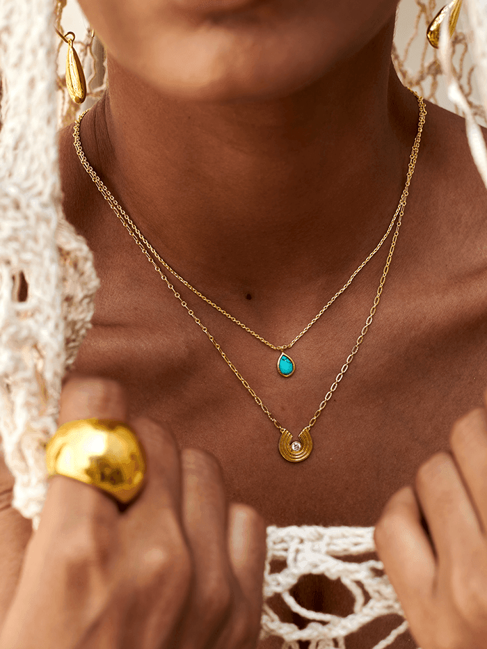 Turquoise Layered Necklace - Perfectly Average