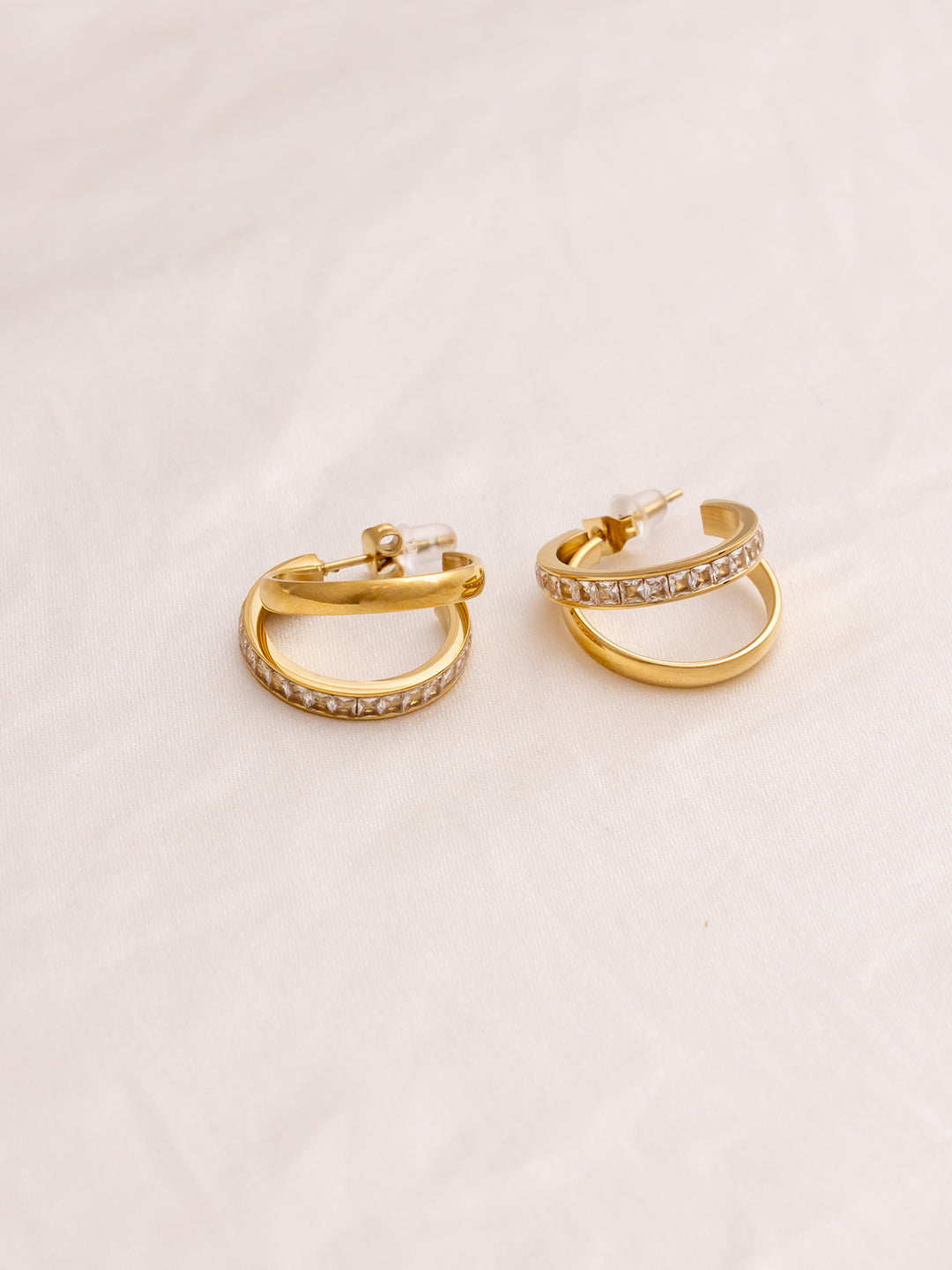 CZ Dual Hoops