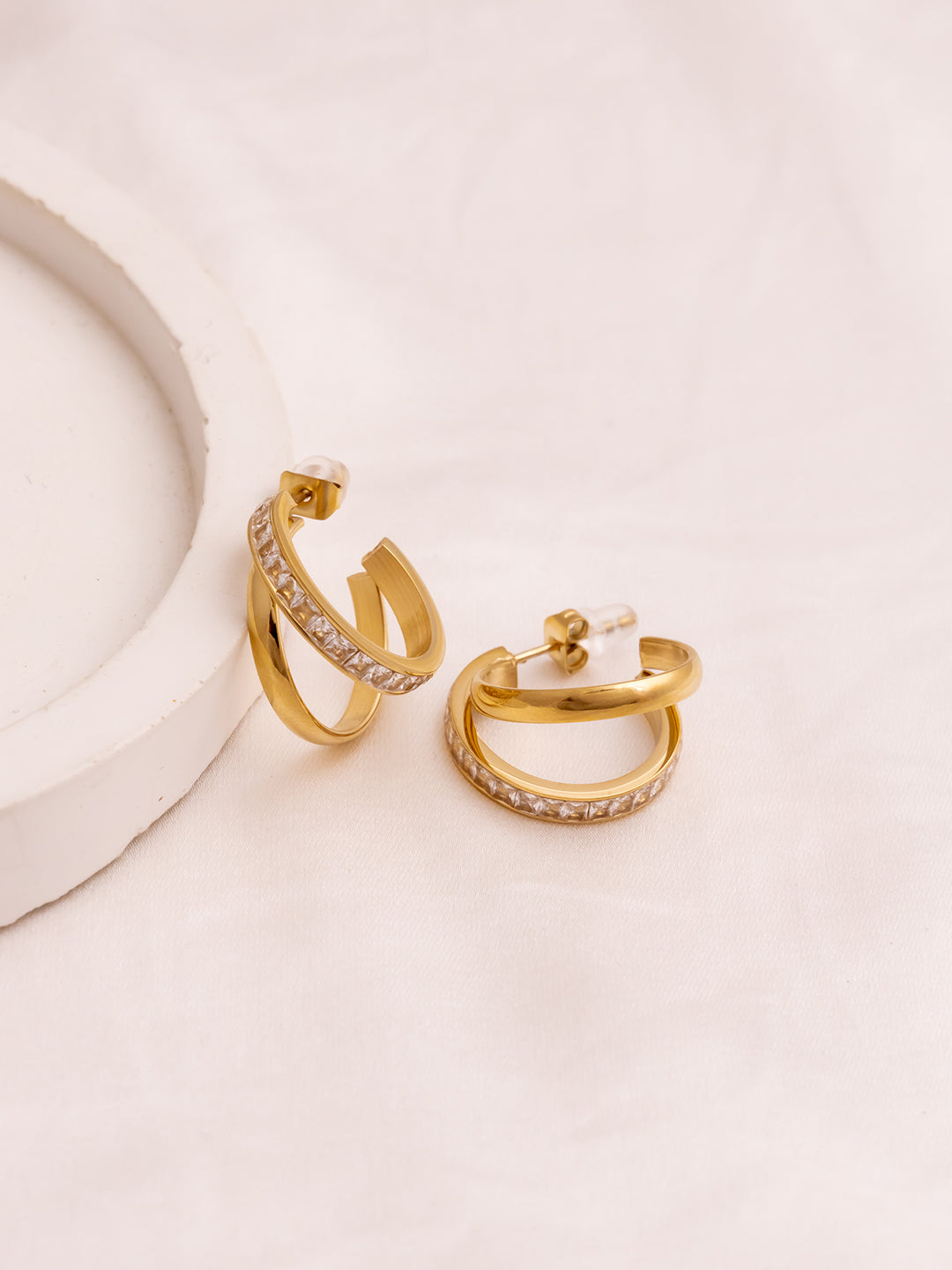 CZ Dual Hoops