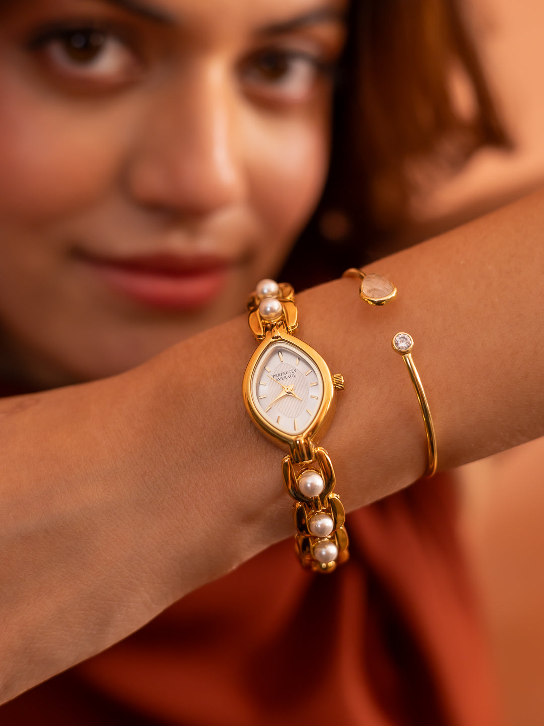 Moonlight Pearl Gold-Toned Watch