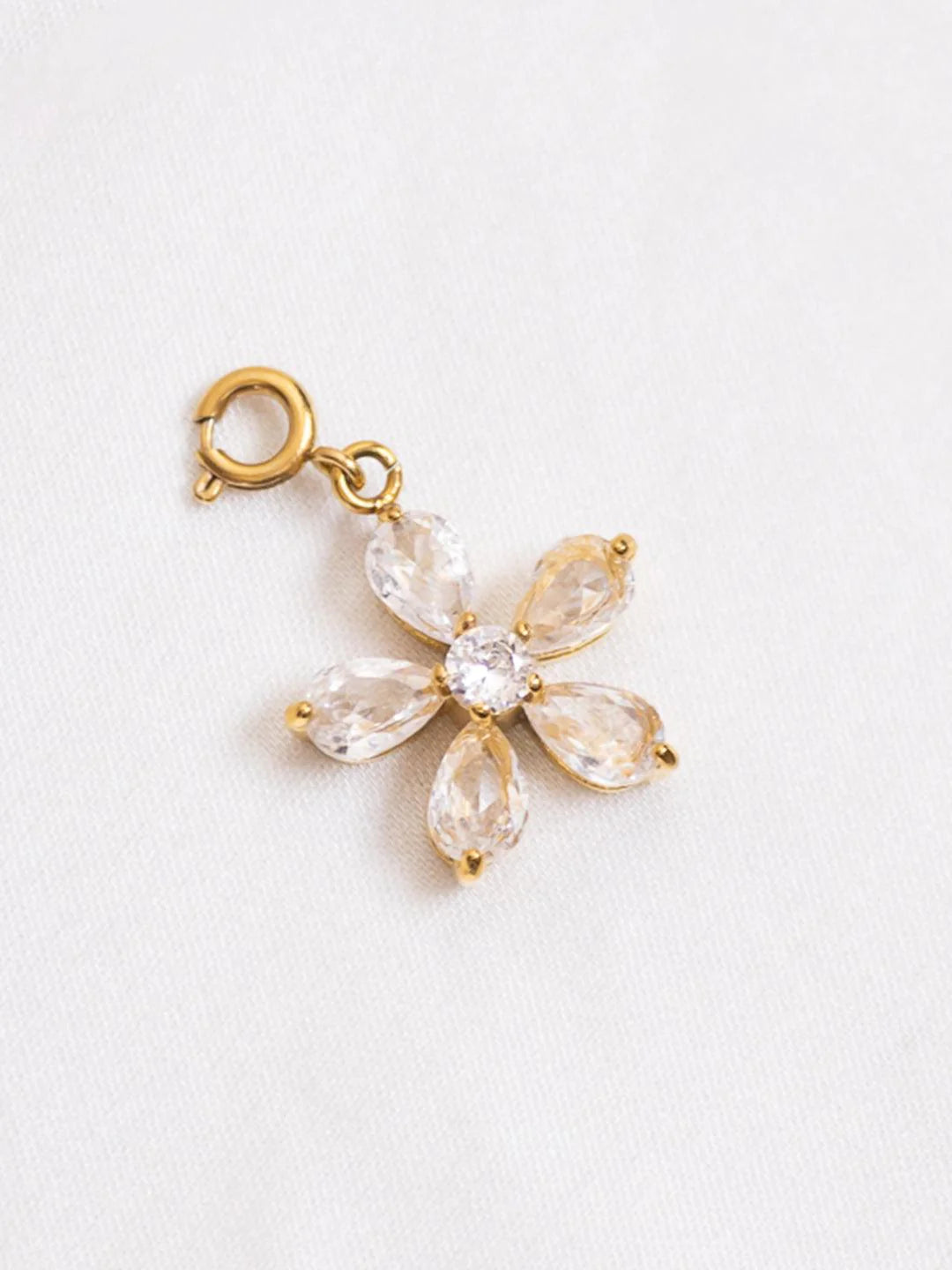 Cz Studded Flower Charm