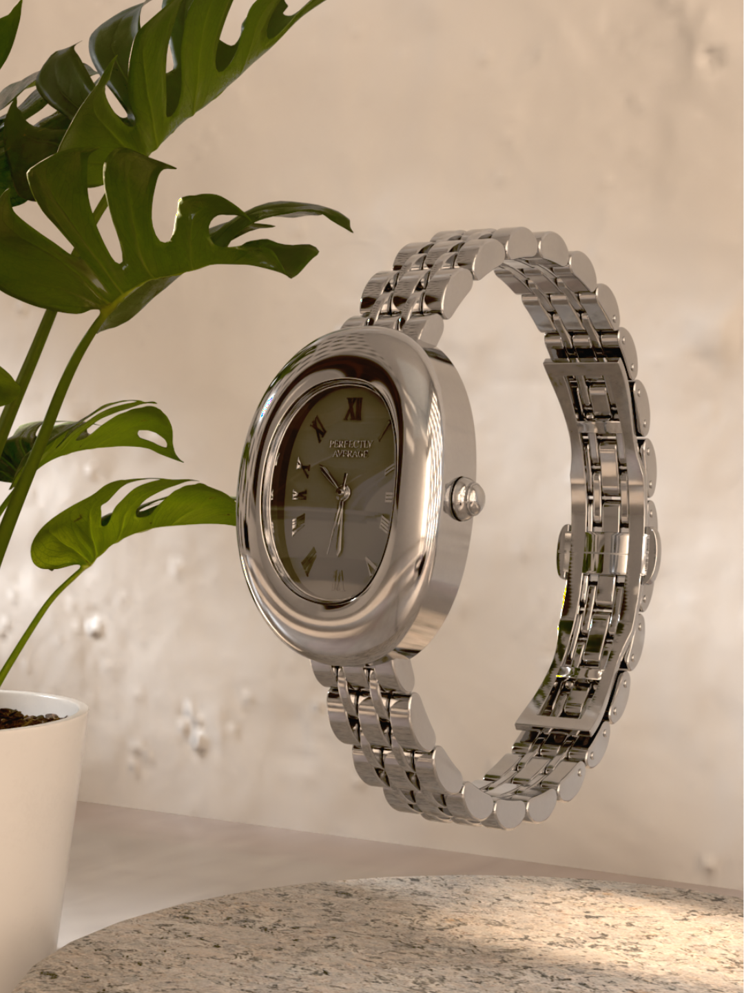 Soulmate Oval Silver-Toned Watch