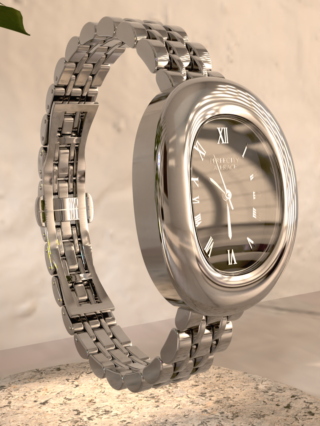 Soulmate Oval Silver-Toned Watch
