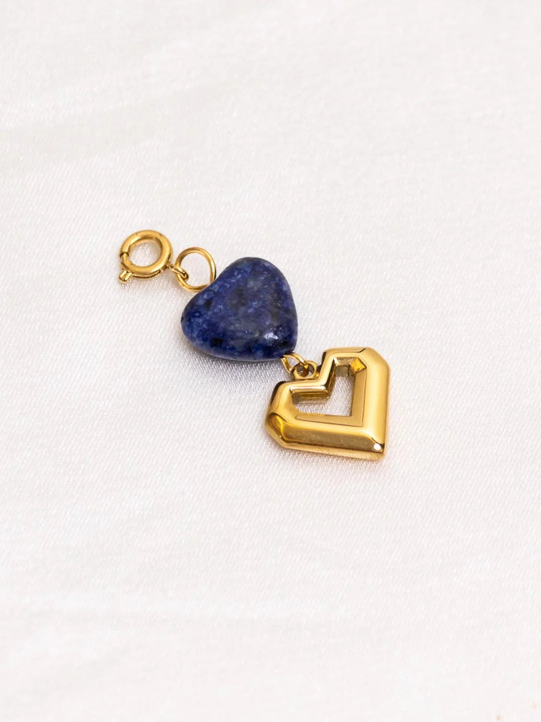 Blue stone w Heart Charm