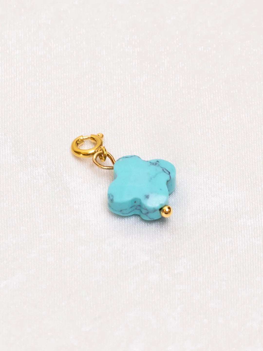 Blue Marble Clover Charm