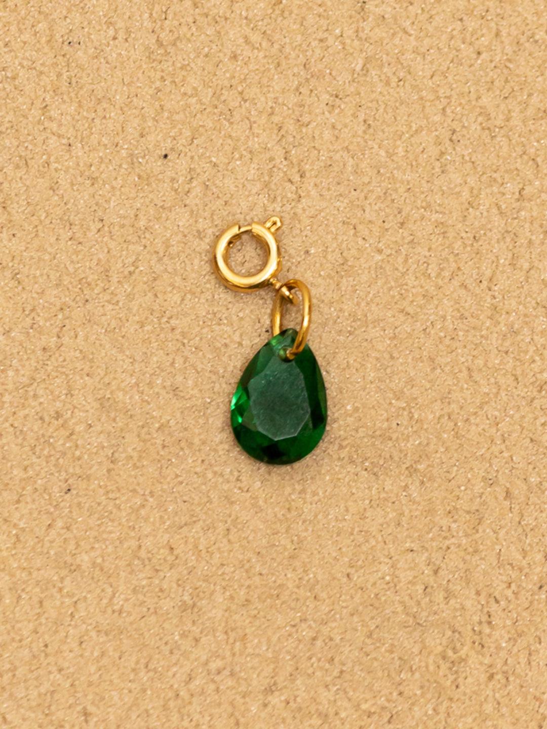 Green Teardrop Charm