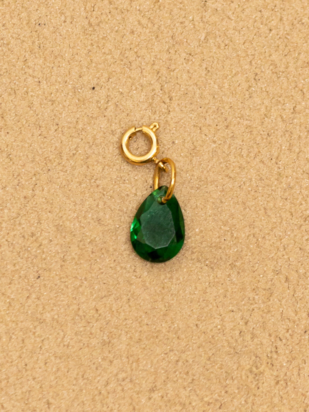 Green Teardrop Charm