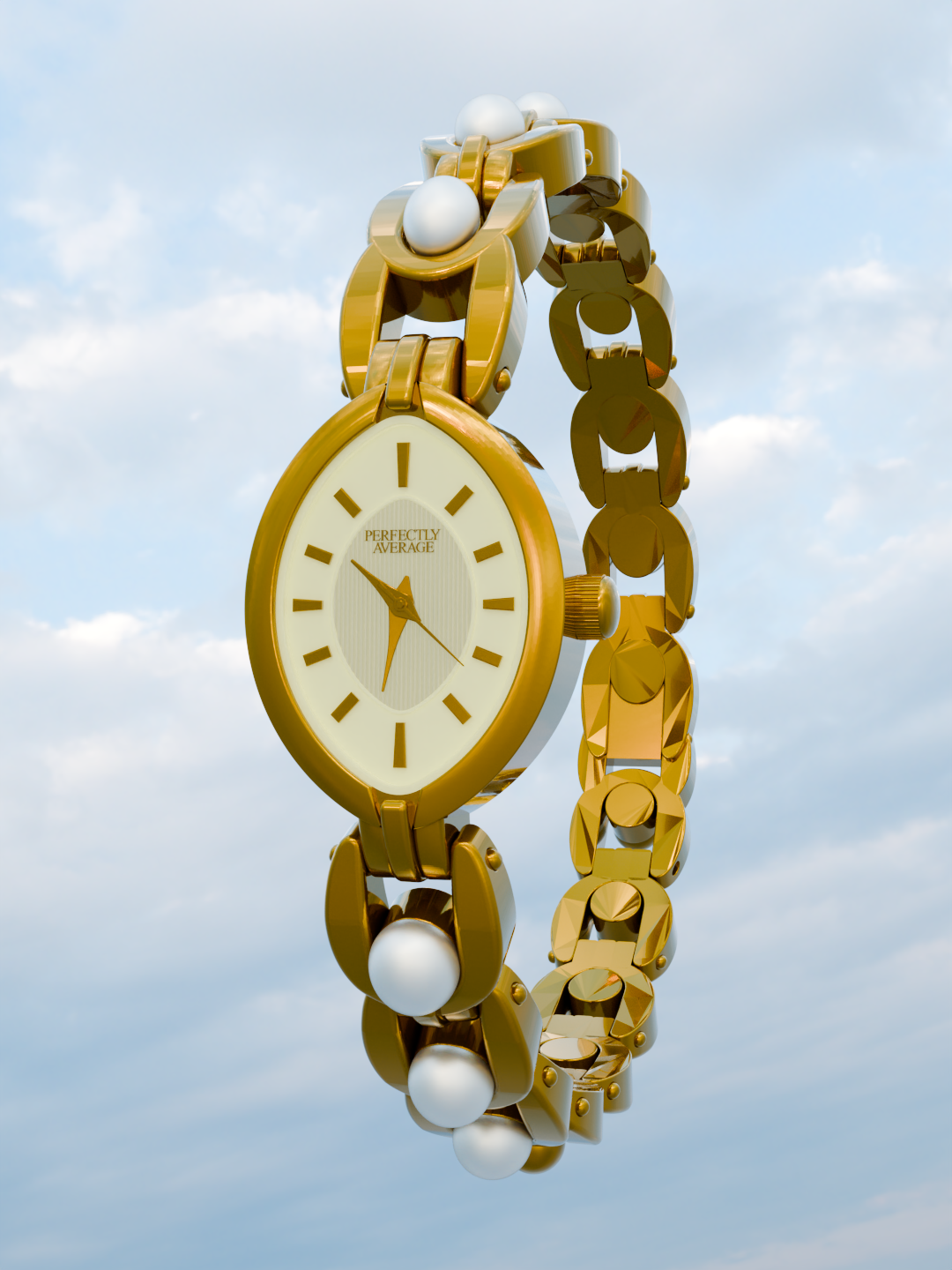 Moonlight Pearl Gold-Toned Watch
