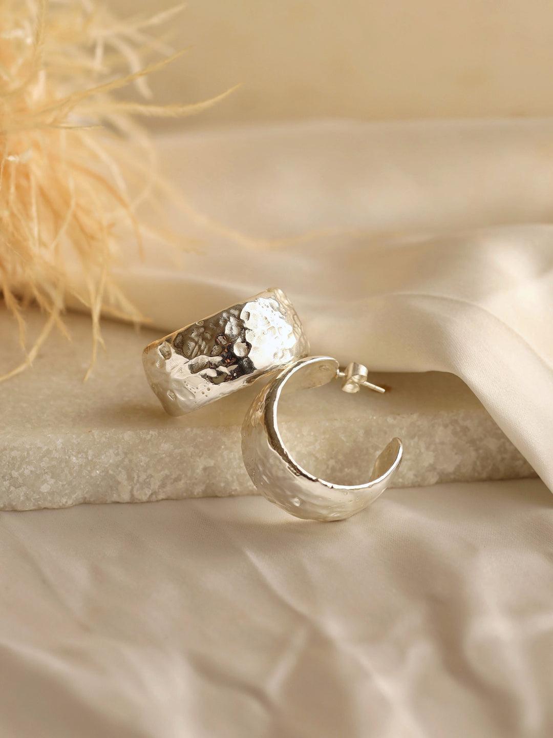 Bold Textured Hoops Silver - Perfectly Average