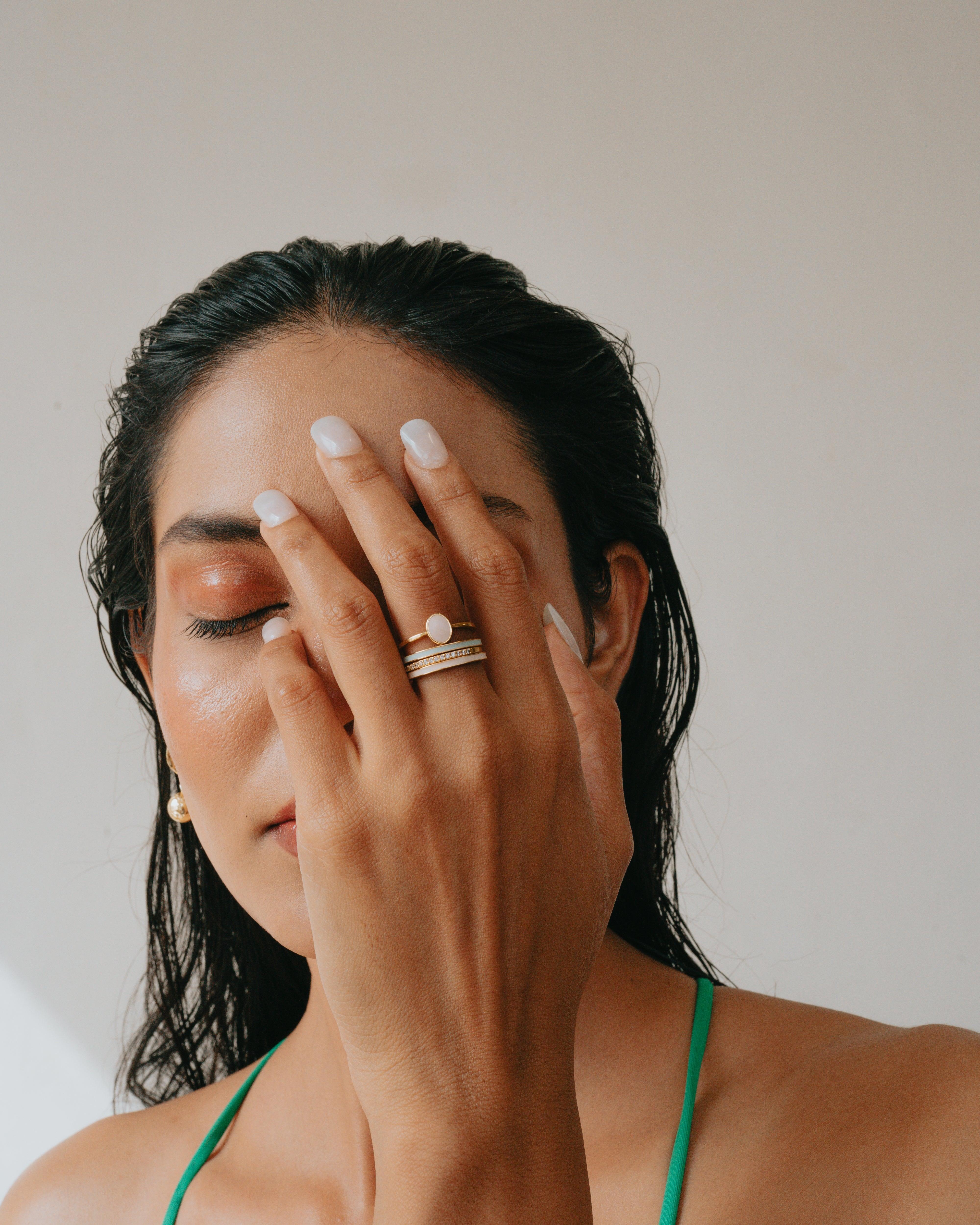 Enamel Studded Stackable Ring - Perfectly Average
