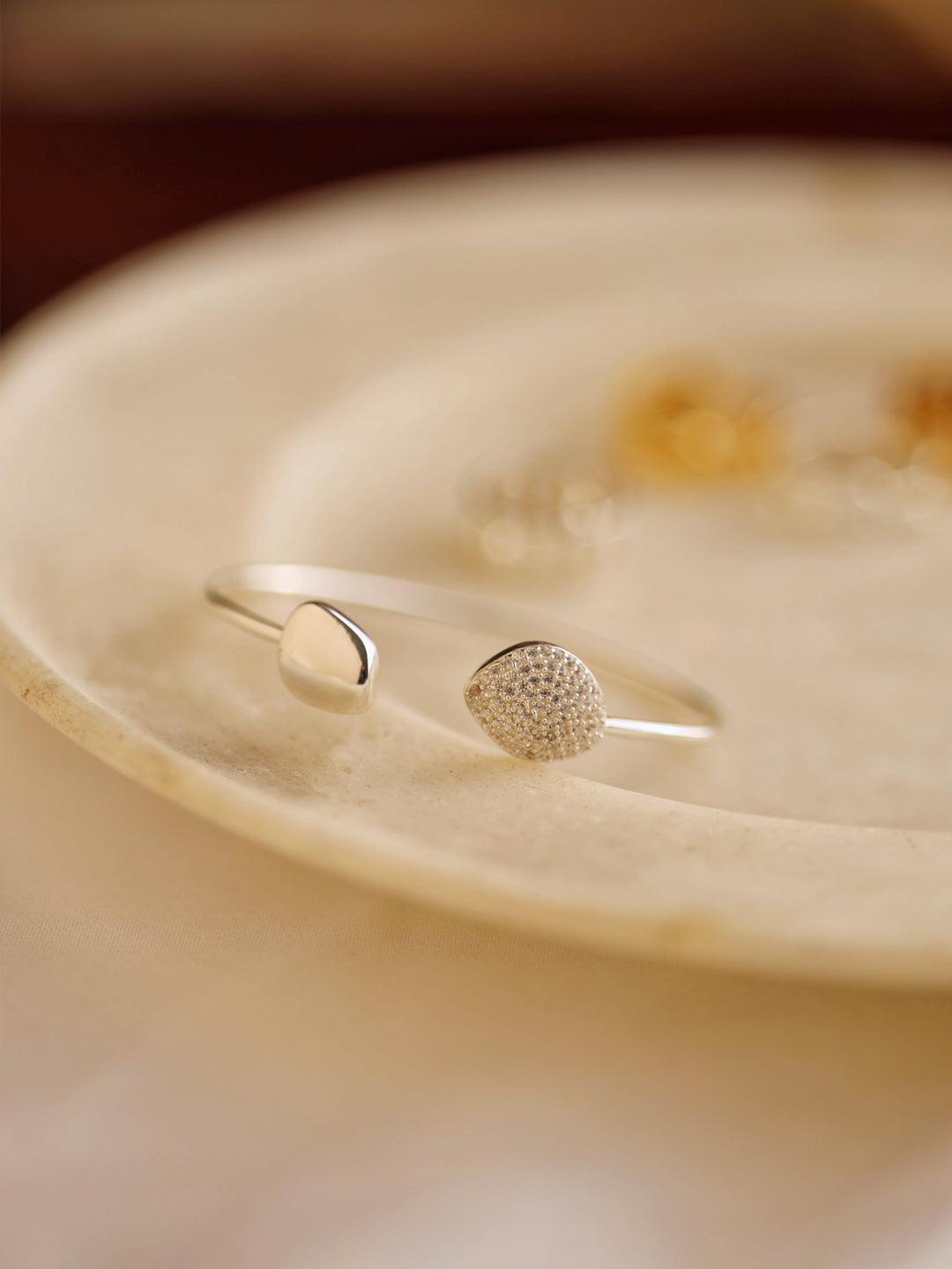 Studded Pebble Cuff Bracelet Silver - Perfectly Average
